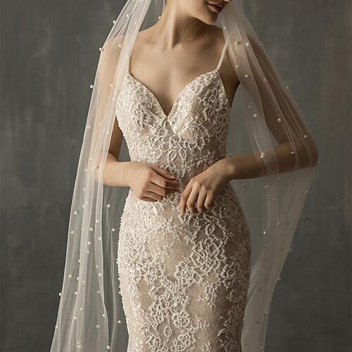 One-tier Classic Style / Lace Wedding Veil Chapel Veils with Solid POLY / Lace
One-tier Classic Style / Lace Wedding Veil Chapel Veils with Solid POLY / Lace