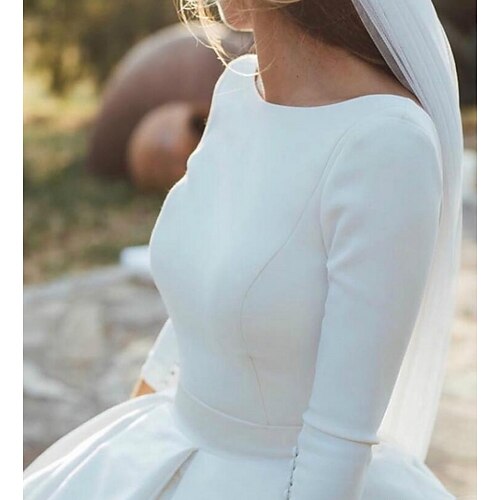 Sala Informale Abiti da sposa Strascico di corte Linea-A Manica a 3/4 Con decorazione gioiello Raso Con Bottoni 2023 Abiti da sposa
Sala Informale Abiti da sposa Strascico di corte Linea-A Manica a 3/4 Con decorazione gioiello Raso Con Bottoni 2023 Abiti da sposa