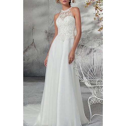 Spiaggia / Destinazione Abiti da sposa Strascico di corte Linea-A Cinghie Regolari Collo alto Chiffon Con Con applique 2023 Primavera estate Abiti da sposa
Spiaggia / Destinazione Abiti da sposa Strascico di corte Linea-A Cinghie Regolari Collo alto Chiffon Con Con applique 2023 Primavera estate Abiti da sposa