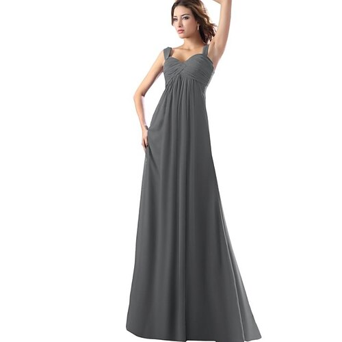 A-Line Bridesmaid Dress Straps Sleeveless Elegant Floor Length Chiffon with Ruching 2022
A-Line Bridesmaid Dress Straps Sleeveless Elegant Floor Length Chiffon with Ruching 2022