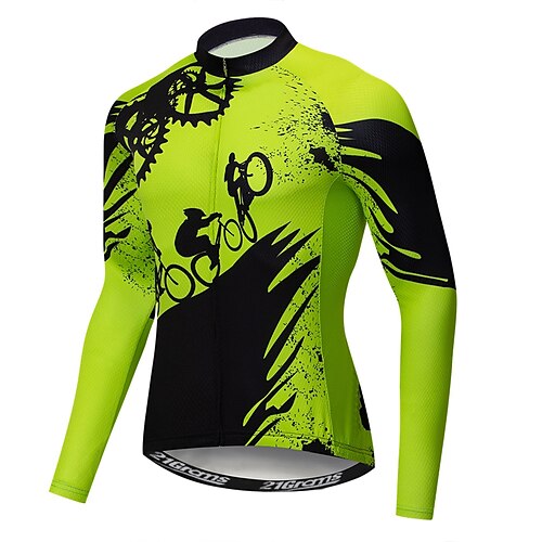 21Grams Men's Cycling Jersey Long Sleeve Winter Bike Jersey Top with 3 Rear Pockets Mountain Bike MTB Road Bike Cycling UV Resistant Breathable Quick Dry Moisture Wicking Black Green Novelty Gear
21Grams Men's Cycling Jersey Long Sleeve Winter Bike Jersey Top with 3 Rear Pockets Mountain Bike MTB Road Bike Cycling UV Resistant Breathable Quick Dry Moisture Wicking Black Green Novelty Gear