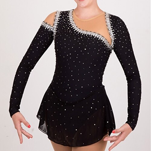 Figure Skating Dress Women's Girls' Ice Skating Dress Outfits Black Patchwork Spandex High Elasticity Training Competition Skating Wear Handmade Patchwork Crystal / Rhinestone Long Sleeve Ice Skating
Figure Skating Dress Women's Girls' Ice Skating Dress Outfits Black Patchwork Spandex High Elasticity Training Competition Skating Wear Handmade Patchwork Crystal / Rhinestone Long Sleeve Ice Skating