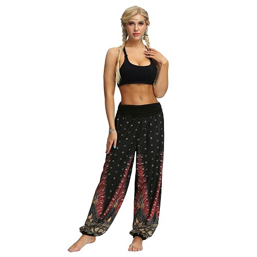 Women's Pants Trousers Bloomers Red Brown White Mid Waist Boho Yoga Gym Yoga Print Micro-elastic Full Length Comfort Pattern S M L XL / Plus Size / Loose Fit
Women's Pants Trousers Bloomers Red Brown White Mid Waist Boho Yoga Gym Yoga Print Micro-elastic Full Length Comfort Pattern S M L XL / Plus Size / Loose Fit