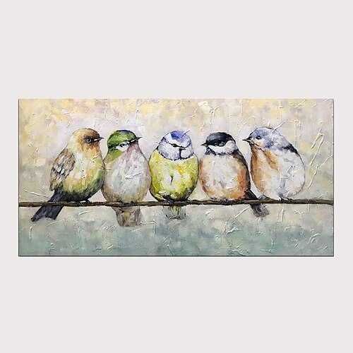 

Oil Painting Hand Painted Horizontal Animals Pop Art Modern Stretched Canvas