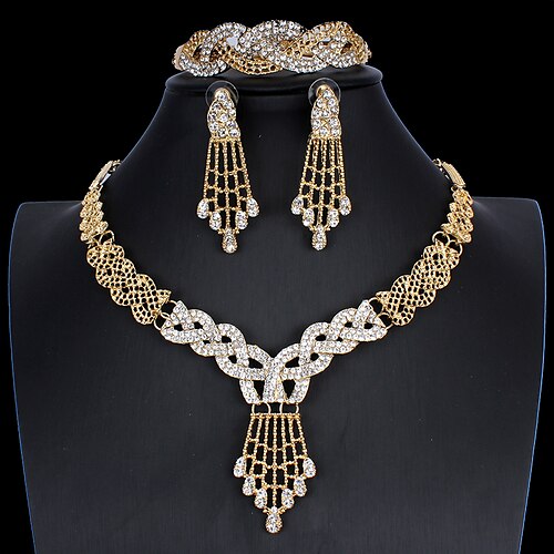 Hoop Earrings Four-piece Suit Gold Gold Plated Alloy 1 Necklace 1 Bracelet 1 Ring Earrings Women's Stylish Basic Classic Leaf Jewelry Set For Party Wedding Engagement / Bridal Jewelry Sets
Hoop Earrings Four-piece Suit Gold Gold Plated Alloy 1 Necklace 1 Bracelet 1 Ring Earrings Women's Stylish Basic Classic Leaf Jewelry Set For Party Wedding Engagement / Bridal Jewelry Sets
