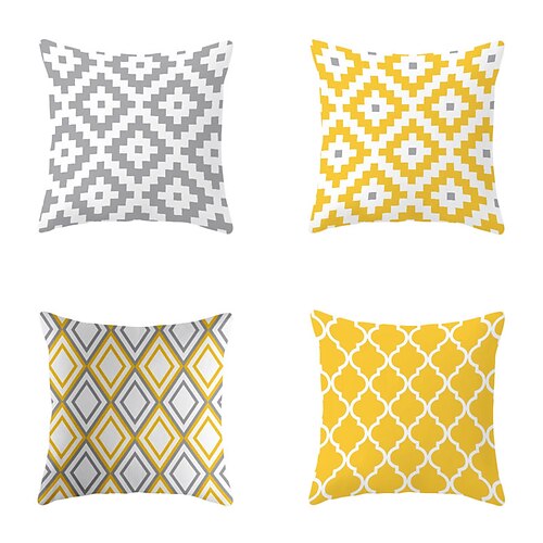 4 pcs Polyester Pillow Cover, Geometric Simple Classic Square Traditional Classic
4 pcs Polyester Pillow Cover, Geometric Simple Classic Square Traditional Classic
