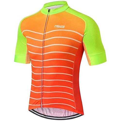 21Grams Men's Cycling Jersey Short Sleeve Bike Jersey Top with 3 Rear Pockets Mountain Bike MTB Road Bike Cycling UV Resistant Breathable Quick Dry Back Pocket Orange Stripes Patchwork Polyester
21Grams Men's Cycling Jersey Short Sleeve Bike Jersey Top with 3 Rear Pockets Mountain Bike MTB Road Bike Cycling UV Resistant Breathable Quick Dry Back Pocket Orange Stripes Patchwork Polyester