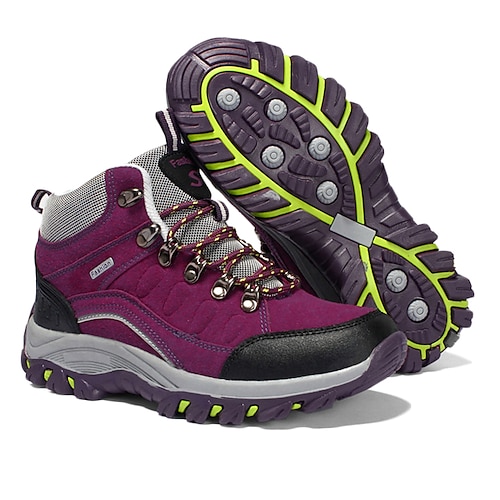 

Women's Hiking Shoes Hiking Boots Thermal Warm Comfortable Wear Resistance High-Top Outsole Pattern Design Camping / Hiking Hunting Fishing Leatherette Spring & Fall Summer Purple Fuchsia Blue