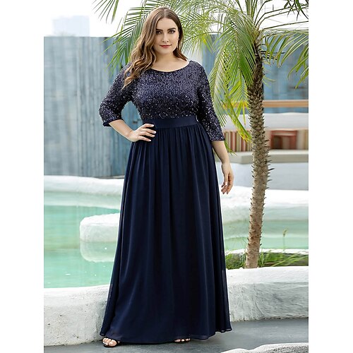 A-Line Mother of the Bride Dress Plus Size Elegant Jewel Neck Floor Length Tulle Sequined 3/4 Length Sleeve with Sequin 2022
A-Line Mother of the Bride Dress Plus Size Elegant Jewel Neck Floor Length Tulle Sequined 3/4 Length Sleeve with Sequin 2022