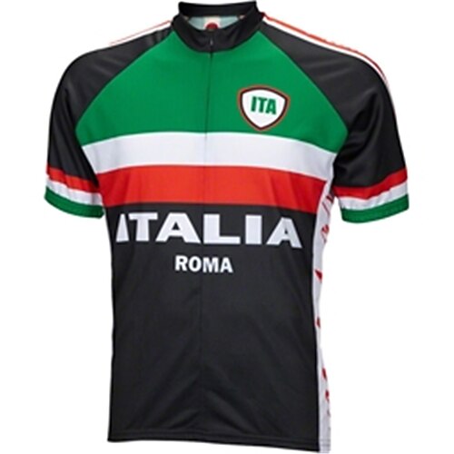 21Grams Men's Cycling Jersey Short Sleeve Bike Jersey Top with 3 Rear Pockets Mountain Bike MTB Road Bike Cycling UV Resistant Breathable Quick Dry Back Pocket Black Green Italy National Flag
21Grams Men's Cycling Jersey Short Sleeve Bike Jersey Top with 3 Rear Pockets Mountain Bike MTB Road Bike Cycling UV Resistant Breathable Quick Dry Back Pocket Black Green Italy National Flag