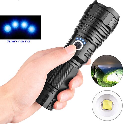 

xhp50 LED Flashlights / Torch Waterproof 3000 lm LED LED 1 Emitters 5 Mode with USB Cable Waterproof Professional Durable Creepy Camping / Hiking / Caving Everyday Use Cycling / Bike USB Natural