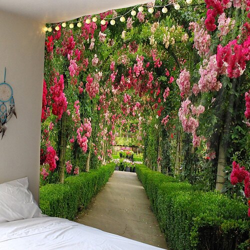 

Wall Tapestry Art Decor Blanket Curtain Picnic Tablecloth Hanging Home Bedroom Living Room Dorm Decoration Nature Landscape Garden Pathway Plant Floral Flower