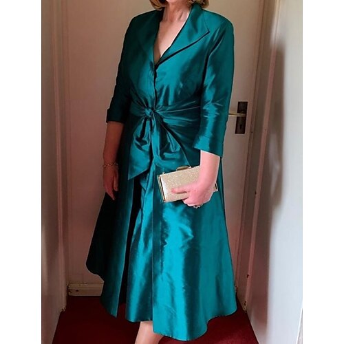 A-linje Kjole til brudens mor Elegant Dronning Anne Ankellængde Satin 3/4-ærmer med Bælte / bånd 2023
A-linje Kjole til brudens mor Elegant Dronning Anne Ankellængde Satin 3/4-ærmer med Bælte / bånd 2023