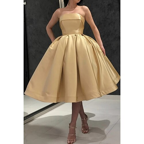 Da ballo Abiti da ballo minimalista Vestito Abiti da festa Lunghezza tè Senza maniche Senza bretelline Raso con A pieghe 2023
Da ballo Abiti da ballo minimalista Vestito Abiti da festa Lunghezza tè Senza maniche Senza bretelline Raso con A pieghe 2023