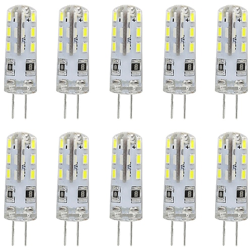

10pcs G4 LED Bulb Bi-Pin Base Lampe Spot 3014 SMD 24 LEDs 20W Halogen Bulb Equivalent 1.5W Pour Maison 360 Degree White Warm White