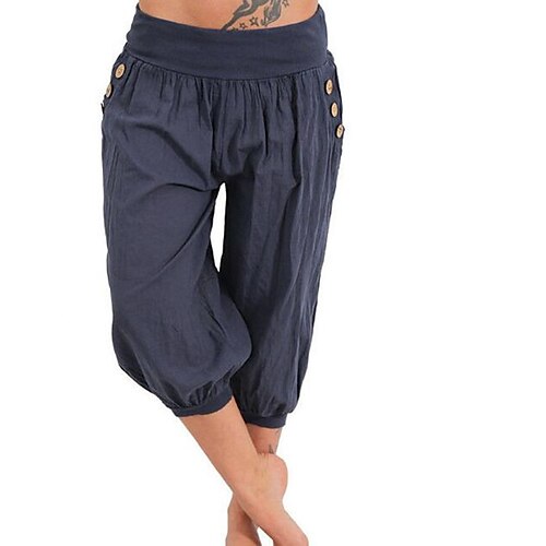 Dame kinesisk Slacks Bukser Blå militærgrøn Beige Medium Talje Basale Lomme Ensfarvet S M L XL XXL / Løstsiddende
Dame kinesisk Slacks Bukser Blå militærgrøn Beige Medium Talje Basale Lomme Ensfarvet S M L XL XXL / Løstsiddende