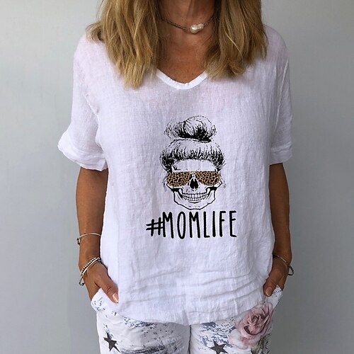 T shirt Tee Femme Blanche Jaune bleu marine Lettre Manche Courte du quotidien Col V Standard S
T shirt Tee Femme Blanche Jaune bleu marine Lettre Manche Courte du quotidien Col V Standard S