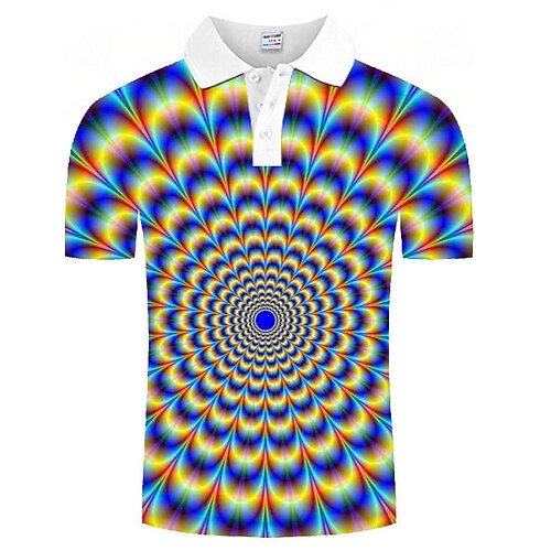 Men's Collar Polo Shirt Golf Shirt Graphic Optical Illusion Collar Button Down Collar Rainbow Daily Short Sleeve Print Clothing Apparel
Men's Collar Polo Shirt Golf Shirt Graphic Optical Illusion Collar Button Down Collar Rainbow Daily Short Sleeve Print Clothing Apparel