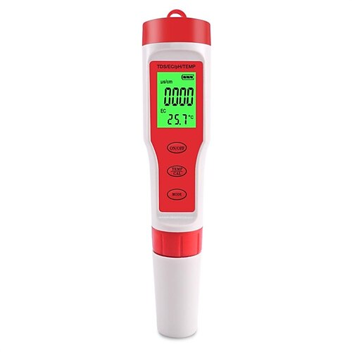 

4 in 1 PH/TDS/EC/Temperature Meter PH Tester Digital Water Quality Monitor Tester for Pools Drinking Water Aquariums