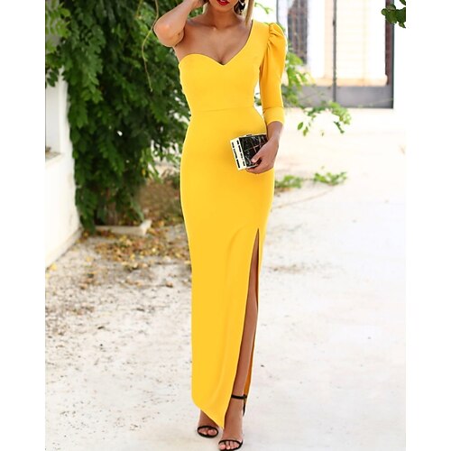 A sirena Vestiti da sera minimalista Vestito Invitati del matrimonio Lungo Manica lunga Monospalla Raso elasticizzato con Fessura 2023
A sirena Vestiti da sera minimalista Vestito Invitati del matrimonio Lungo Manica lunga Monospalla Raso elasticizzato con Fessura 2023