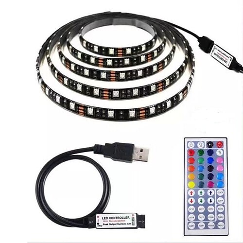 

2m 6.6ft LED Strip Light 60 LEDs 5050 SMD Color Changing RGB Waterproof Home Party Decoration 5V USB Powered