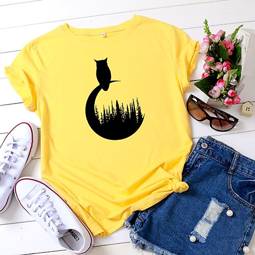 T shirt Tee Femme Noir Blanche Jaune Animal Imprimer Manche Courte du quotidien Fin de semaine basique Col Rond Normal 100% Coton Standard S
T shirt Tee Femme Noir Blanche Jaune Animal Imprimer Manche Courte du quotidien Fin de semaine basique Col Rond Normal 100% Coton Standard S