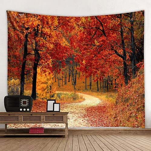 

Modern landscape theme tapestry of the forest path wall hanging hanging cloth background cloth decorative cloth