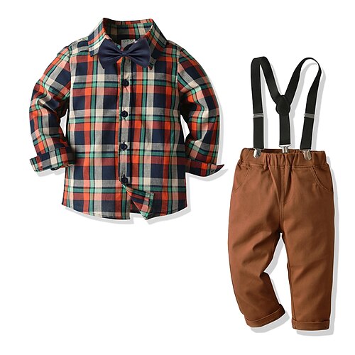 Kids Boys Shirt & Pants FormalSet Clothing Set Outfit Plaid Long Sleeve Cotton Set School Basic Brown
Kids Boys Shirt & Pants FormalSet Clothing Set Outfit Plaid Long Sleeve Cotton Set School Basic Brown