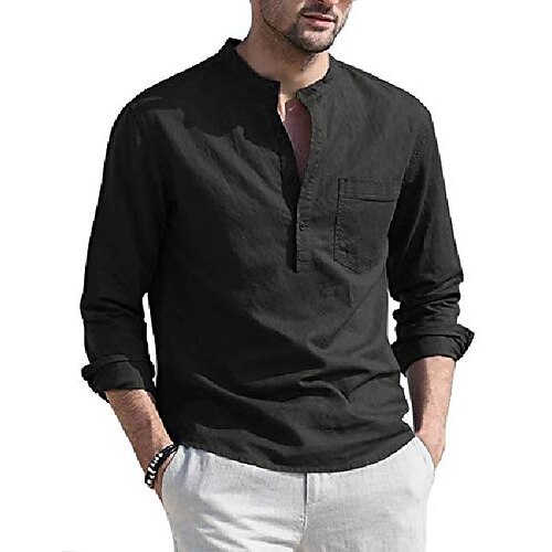 Men's Linen Shirt Golf Shirt Tennis Shirt Solid Color Collar Round Neck Light Blue Wine Red khaki Dark Blue Gray Vacation golf shirts Short Sleeve Clothing Apparel Casual
Men's Linen Shirt Golf Shirt Tennis Shirt Solid Color Collar Round Neck Light Blue Wine Red khaki Dark Blue Gray Vacation golf shirts Short Sleeve Clothing Apparel Casual