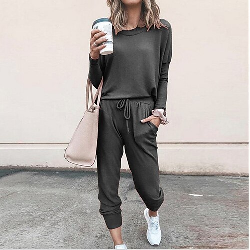Women's T shirt Tee Tracksuit Pants Sets Pink Light gray Daily Wear Solid Color Patchwork Round Neck S M L XL XXL / Loose Fit
Women's T shirt Tee Tracksuit Pants Sets Pink Light gray Daily Wear Solid Color Patchwork Round Neck S M L XL XXL / Loose Fit