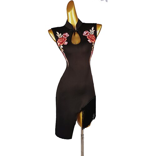 Latin Dance Dress Tassel Appliques Women's Training Sleeveless High Microfiber
Latin Dance Dress Tassel Appliques Women's Training Sleeveless High Microfiber