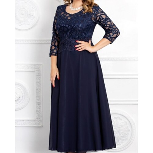 A-Line Mother of the Bride Dress Elegant Jewel Neck Ankle Length Chiffon Lace 3/4 Length Sleeve with Pleats Appliques 2022
A-Line Mother of the Bride Dress Elegant Jewel Neck Ankle Length Chiffon Lace 3/4 Length Sleeve with Pleats Appliques 2022