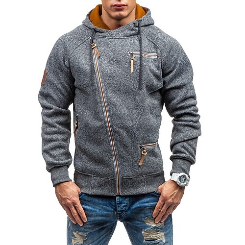 Men's Zip Up Sweatshirt Light gray Dark Gray Black Hooded Solid Color Casual Streetwear Cool Winter Fall Clothing Apparel Hoodies Sweatshirts Long Sleeve Slim
Men's Zip Up Sweatshirt Light gray Dark Gray Black Hooded Solid Color Casual Streetwear Cool Winter Fall Clothing Apparel Hoodies Sweatshirts Long Sleeve Slim