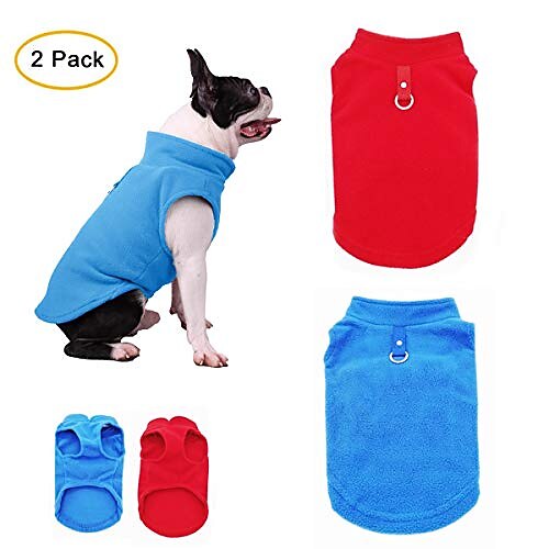 2 pack dog fleece vest, cozy soft winter coat,warm dog apparel,cold weather small dog pullover fleece jacket sweater with leash ring l
2 pack dog fleece vest, cozy soft winter coat,warm dog apparel,cold weather small dog pullover fleece jacket sweater with leash ring l