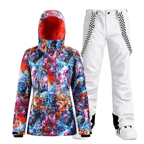 Women's Ski Jacket with Bib Pants Outdoor Winter Waterproof Windproof Warm Breathable Clothing Suit for Skiing Snowboarding Winter Sports
Women's Ski Jacket with Bib Pants Outdoor Winter Waterproof Windproof Warm Breathable Clothing Suit for Skiing Snowboarding Winter Sports