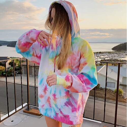 Women's Hoodie Pullover Casual Oversized Front Pocket Green Pink Rainbow Tie Dye Loose Fit Daily Hooded Long Sleeve S M L XL XXL
Women's Hoodie Pullover Casual Oversized Front Pocket Green Pink Rainbow Tie Dye Loose Fit Daily Hooded Long Sleeve S M L XL XXL
