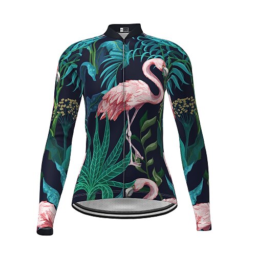 21Grams Women's Cycling Jersey Long Sleeve Bike Jersey Top with 3 Rear Pockets Mountain Bike MTB Road Bike Cycling Breathable Quick Dry Soft Reflective Strips Dark Green Animal Flamingo Novelty
21Grams Women's Cycling Jersey Long Sleeve Bike Jersey Top with 3 Rear Pockets Mountain Bike MTB Road Bike Cycling Breathable Quick Dry Soft Reflective Strips Dark Green Animal Flamingo Novelty