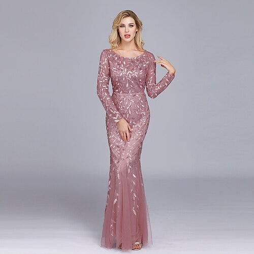 Mermaid / Trumpet Empire Elegant Party Wear Formal Evening Valentine's Day Dress Jewel Neck Long Sleeve Floor Length Tulle with Embroidery 2022 / Illusion Sleeve
Mermaid / Trumpet Empire Elegant Party Wear Formal Evening Valentine's Day Dress Jewel Neck Long Sleeve Floor Length Tulle with Embroidery 2022 / Illusion Sleeve