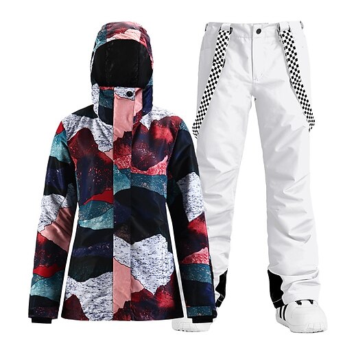 Women's Ski Jacket with Bib Pants Outdoor Winter Waterproof Windproof Warm Breathable Clothing Suit for Skiing Snowboarding Winter Sports
Women's Ski Jacket with Bib Pants Outdoor Winter Waterproof Windproof Warm Breathable Clothing Suit for Skiing Snowboarding Winter Sports