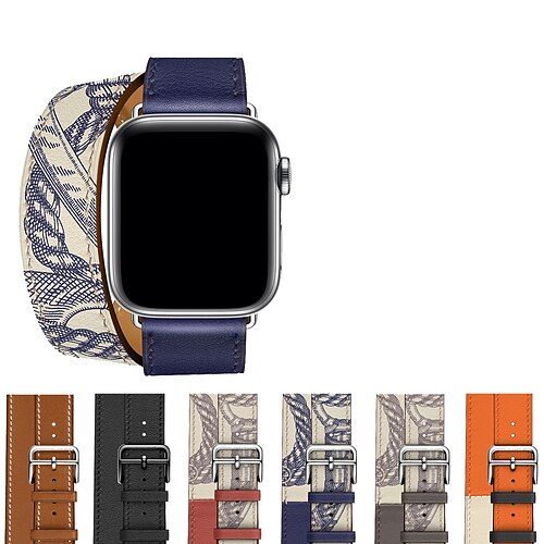 Smart Watch Band for Apple iWatch Series 8 7 6 5 4 3 2 1 SE 38/40/41mm 42/44/45/49mm Genuine Leather Smartwatch Strap Double Tour Classic Buckle Leather Loop Replacement Wristband
Smart Watch Band for Apple iWatch Series 8 7 6 5 4 3 2 1 SE 38/40/41mm 42/44/45/49mm Genuine Leather Smartwatch Strap Double Tour Classic Buckle Leather Loop Replacement Wristband