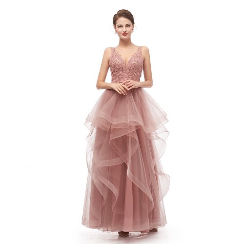 A-Line Evening Dresses Elegant Dress Prom Floor Length Sleeveless V Neck Tulle with Beading Appliques 2022 / Formal Evening
A-Line Evening Dresses Elegant Dress Prom Floor Length Sleeveless V Neck Tulle with Beading Appliques 2022 / Formal Evening