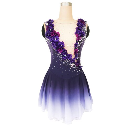 Figure Skating Dress Women's Girls' Ice Skating Dress Outfits Violet Floral Glitter Spandex High Elasticity Competition Skating Wear Handmade Crystal / Rhinestone Sleeveless Ice Skating Figure Skating
Figure Skating Dress Women's Girls' Ice Skating Dress Outfits Violet Floral Glitter Spandex High Elasticity Competition Skating Wear Handmade Crystal / Rhinestone Sleeveless Ice Skating Figure Skating