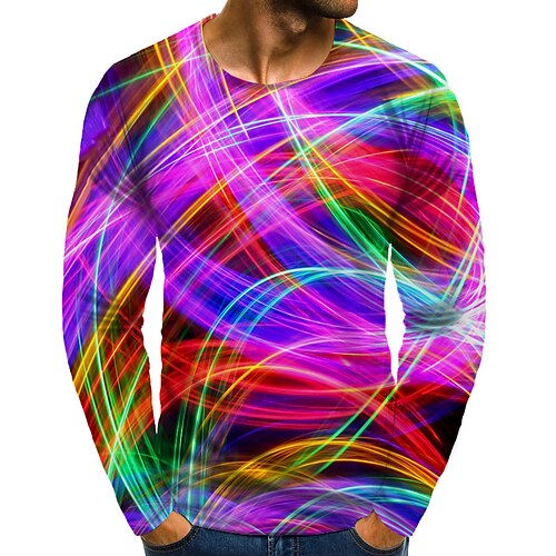 Men's T shirt Tee Graphic 3D Round Neck Rainbow 3D Print Plus Size Daily Holiday Long Sleeve Print Clothing Apparel Exaggerated Elegant
Men's T shirt Tee Graphic 3D Round Neck Rainbow 3D Print Plus Size Daily Holiday Long Sleeve Print Clothing Apparel Exaggerated Elegant