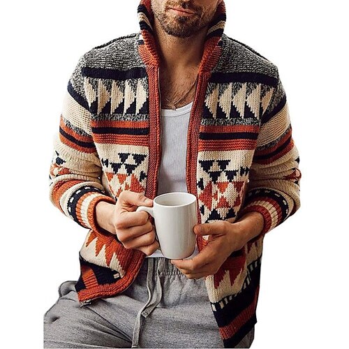 Men's Sweater Jacket Sweater Cardigan Zip Sweater Knit Button Knitted Geometric Shirt Collar Casual Clothing Apparel Winter Fall Red M L XL / Long Sleeve / Long Sleeve
Men's Sweater Jacket Sweater Cardigan Zip Sweater Knit Button Knitted Geometric Shirt Collar Casual Clothing Apparel Winter Fall Red M L XL / Long Sleeve / Long Sleeve