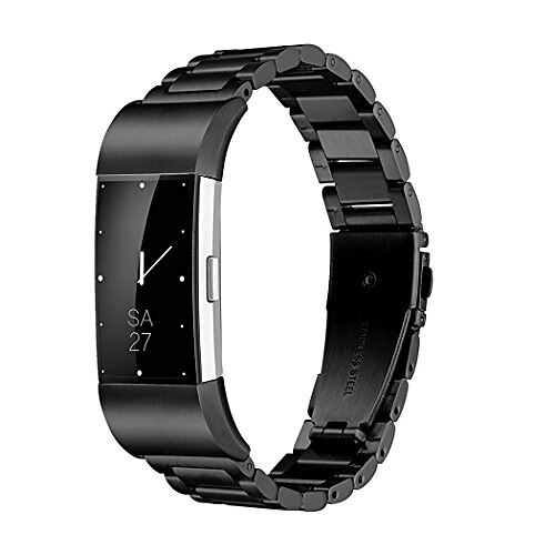 fitbit charge 2 wrist band, stainless steel metal replacement smart watch band bracelet with double button folding clasp for fitbit charge 2 (black)
fitbit charge 2 wrist band, stainless steel metal replacement smart watch band bracelet with double button folding clasp for fitbit charge 2 (black)