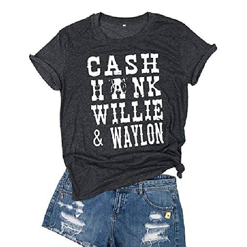 cash hank willie and waylon letter print t shirt top women manica corta country music shirt tee size s (grigio)
cash hank willie and waylon letter print t shirt top women manica corta country music shirt tee size s (grigio)