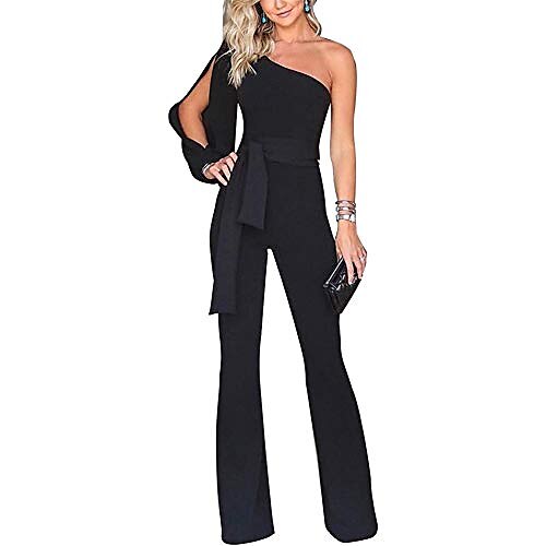 Women's Jumpsuit Solid Color One Shoulder Elegant Party Club Straight Regular Fit Long Sleeve Blue Purple Black S M L Spring
Women's Jumpsuit Solid Color One Shoulder Elegant Party Club Straight Regular Fit Long Sleeve Blue Purple Black S M L Spring