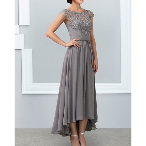 A-Line Mother of the Bride Dress Elegant Jewel Neck Ankle Length Chiffon Lace Sleeveless with Lace Appliques 2022
A-Line Mother of the Bride Dress Elegant Jewel Neck Ankle Length Chiffon Lace Sleeveless with Lace Appliques 2022