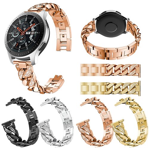 

1 pcs Smart Watch Band for Samsung Galaxy Gear S2 Classic Watch 42mm Watch 3 41mm Watch Active 2 40mm / 44mm, Watch Active 40mm Watch 3 45mm, Watch 46mm 20mm 22mm Stainless Steel Smartwatch Strap