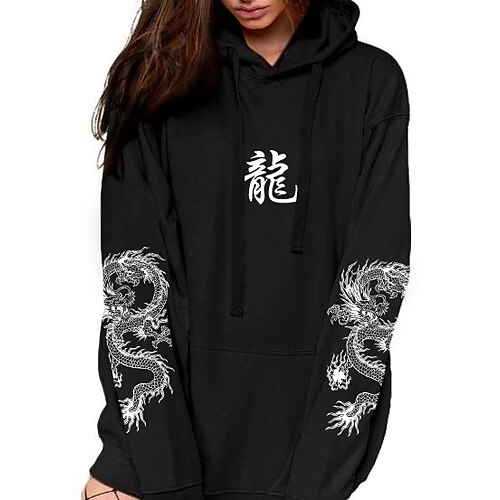 Women's Hoodie Pullover Basic Casual Oversized Front Pocket Black Graphic Dragon Daily Hooded Long Sleeve S M L XL XXL
Women's Hoodie Pullover Basic Casual Oversized Front Pocket Black Graphic Dragon Daily Hooded Long Sleeve S M L XL XXL